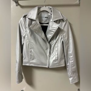 Fashion Nova silver leather jacket